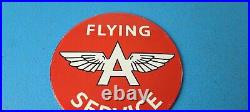 Vintage Flying A Gas Sign Topper Porcelain License Plate Auto Topper