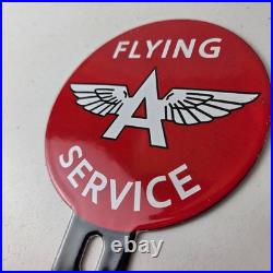 Vintage Flying A Gas Sign Topper Porcelain License Plate Auto Topper