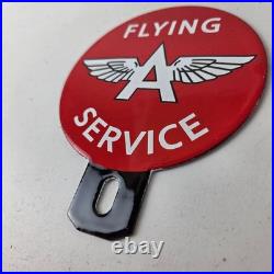 Vintage Flying A Gas Sign Topper Porcelain License Plate Auto Topper