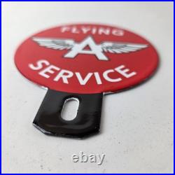 Vintage Flying A Gas Sign Topper Porcelain License Plate Auto Topper