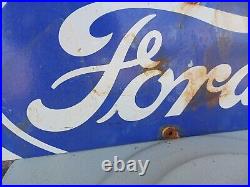 Vintage Ford Auto Parts Dealership Porcelian Sign Sales Service Gas Station