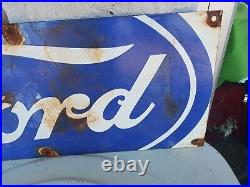 Vintage Ford Auto Parts Dealership Porcelian Sign Sales Service Gas Station