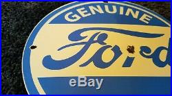 Vintage Ford Automobile Porcelain Ad Metal Gas Service Station Dealership Sign