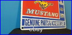 Vintage Ford Automobile Porcelain Gas Service Mustang Pump Plate Ad Service Sign