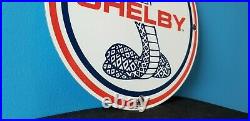Vintage Ford Automobile Porcelain Gas Service Shelby Gt Pump Plate Sign