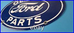 Vintage Ford Automobile Sign Gas Car Service Station Pump Plate Porcelain Sign