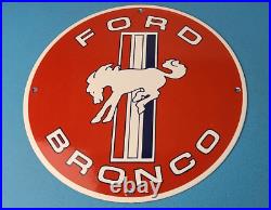 Vintage Ford Bronco Porcelain Sign Gas Pump Porcelain Auto Sign