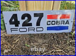 Vintage Ford Cobra 427 Motor Co. Dealership Porcelain Sign 15 X 5