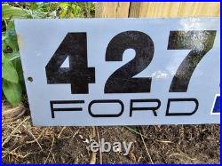 Vintage Ford Cobra 427 Motor Co. Dealership Porcelain Sign 15 X 5