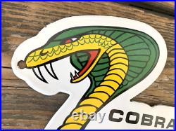 Vintage Ford Cobra Jet Mustang Shelby Gt 350 Gas Station Porcelain Oil Pump Sign