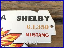 Vintage Ford Cobra Jet Mustang Shelby Gt 350 Gas Station Porcelain Oil Pump Sign