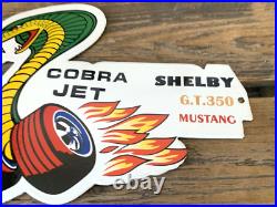Vintage Ford Cobra Jet Mustang Shelby Gt 350 Gas Station Porcelain Oil Pump Sign