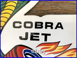 Vintage Ford Cobra Jet Mustang Shelby Gt 350 Gas Station Porcelain Oil Pump Sign