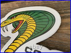 Vintage Ford Cobra Jet Mustang Shelby Gt 350 Gas Station Porcelain Oil Pump Sign