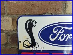 Vintage Ford Cobra Motor Co. Dealership Porcelain Sign 8 X 12