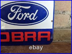 Vintage Ford Cobra Motor Co. Dealership Porcelain Sign 8 X 12