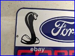 Vintage Ford Cobra Porcelain Metal Dealer Sgn