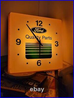 Vintage Ford Dealer Clock Quality Parts Service Dealership