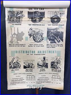 Vintage Ford Dealership Service Department Banner Chart Sign 1949 49 50s