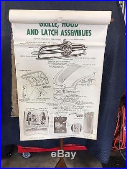 Vintage Ford Dealership Service Department Banner Chart Sign 1949 49 50s