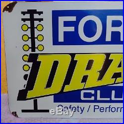 Vintage Ford Drag Racing Club Sign. Vintage Ford Race Car Club Metal Track Sign