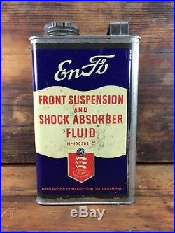 Vintage Ford Enfo Shock Absorber Fluid Quart Tin Tractor Zephry Corsair