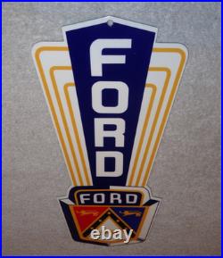 Vintage Ford Jubilee Die-cut Car Truck Dealer 13 Enamel Metal Gasoline Oil Sign