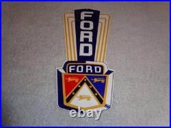 Vintage Ford Jubilee Die-cut Car Truck Dealer 13 Enamel Metal Gasoline Oil Sign
