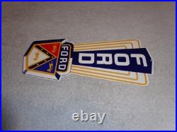Vintage Ford Jubilee Die-cut Car Truck Dealer 13 Enamel Metal Gasoline Oil Sign