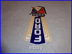 Vintage Ford Jubilee Die-cut Car Truck Dealer 13 Enamel Metal Gasoline Oil Sign Vintage Ford Jubilee Die-cut Car Truck Dealer 13 Enamel Metal Gasoline Oil Sign