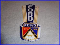 Vintage Ford Jubilee Diecut Car & Truck Dealer 13 Baked Metal Gasoline Oil Sign