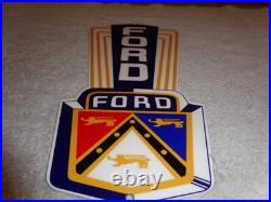 Vintage Ford Jubilee Diecut Car & Truck Dealer 13 Baked Metal Gasoline Oil Sign