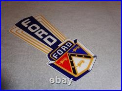 Vintage Ford Jubilee Diecut Car & Truck Dealer 13 Baked Metal Gasoline Oil Sign