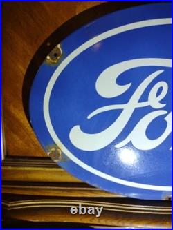 Vintage Ford Motor Co. Oval Porcelain Sign Detroit Gas Sales Service Auto Parts