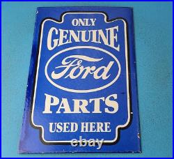 Vintage Ford Motor Co Porcelain Gas Auto Parts Service Dealer Pump Plate Sign