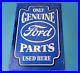 Vintage-Ford-Motor-Co-Porcelain-Gas-Auto-Parts-Service-Dealer-Pump-Plate-Sign-01-kqw