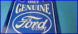 Vintage Ford Motor Co Porcelain Gas Auto Parts Service Dealer Pump Plate Sign