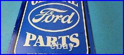 Vintage Ford Motor Co Porcelain Gas Auto Parts Service Dealer Pump Plate Sign