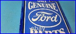 Vintage Ford Motor Co Porcelain Gas Auto Parts Service Dealer Pump Plate Sign