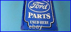 Vintage Ford Motor Co Porcelain Gas Auto Parts Service Dealer Pump Plate Sign