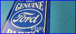 Vintage Ford Motor Co Porcelain Gas Auto Parts Service Dealer Pump Plate Sign