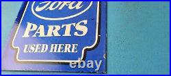 Vintage Ford Motor Co Porcelain Gas Auto Parts Service Dealer Pump Plate Sign