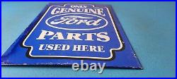 Vintage Ford Motor Co Porcelain Gas Auto Parts Service Dealer Pump Plate Sign