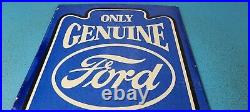 Vintage Ford Motor Co Porcelain Gas Auto Parts Service Dealer Pump Plate Sign