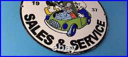 Vintage Ford Motor Co Porcelain Gas Automobile Repair Service Station Pump Sign