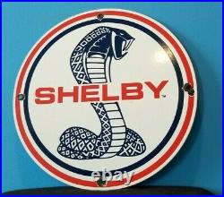Vintage Ford Motor Co Porcelain Gas Automobile Service Shelby Gt Pump Plate Sign