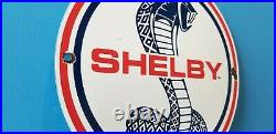 Vintage Ford Motor Co Porcelain Gas Automobile Service Shelby Gt Pump Plate Sign