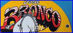 Vintage Ford Motor Co Porcelain Gas Automobile Trucks Bronco Service Pump Sign