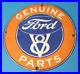 Vintage-Ford-Motor-Co-Porcelain-Gas-Automobile-Trucks-V8-Service-Pump-Plate-Sign-01-tc