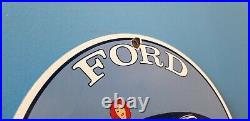 Vintage Ford Motor Co Porcelain Gas Service Mustang Auto Gasoline Pump Sign
